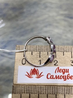 *Кольцо р.17,5 Аметист арт. 3067002983-194 Вес 1,35 г - фото 293600