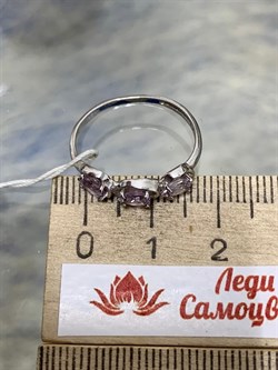 *Кольцо р.17,5 Аметист арт. 3067002983-194 Вес 1,35 г - фото 293601