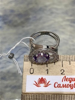 *Кольцо р.17,5 Аметист арт. 1R121577-208 Вес 4,73 г - фото 293611