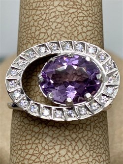 *Кольцо р.17,5 Аметист арт. 1R121577-208 Вес 4,73 г - фото 293613