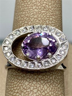 *Кольцо р.17,5 Аметист арт. 1R121577-208 Вес 4,73 г - фото 293614
