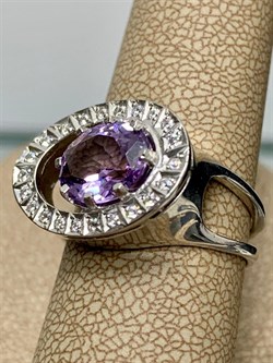 *Кольцо р.17,5 Аметист арт. 1R121577-208 Вес 4,73 г - фото 293615