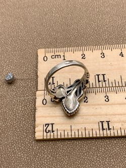 *Кольцо  Перо р.18 Микс Марказит Эмаль арт. HR1558-847 вес 5,65 г - фото 293845