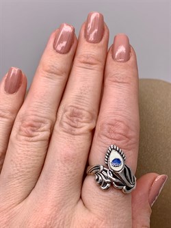 *Кольцо  Перо р.18 Микс Марказит Эмаль арт. HR1558-847 вес 5,65 г - фото 293846