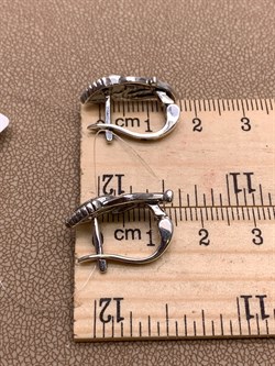 *Серьги  Перья Микс Марказит Эмаль арт. HE1438-553 вес 5,88 г - фото 293872