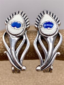 *Серьги  Перья Микс Марказит Эмаль арт. HE1438-553 вес 5,88 г - фото 293878