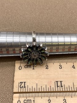 *Кольцо Подсолнух р.18 Микс Марказит Перламутр Абалон арт. HR1363-677 вес 5,86 г - фото 294121