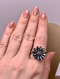 *Кольцо Подсолнух р.19 Микс Марказит Перламутр Абалон арт. HR1363-684 вес 6,02 г - фото 294126 *Кольцо Подсолнух р.19 Микс Марказит Перламутр Абалон арт. HR1363-684 вес 6,02 г - фото 294126