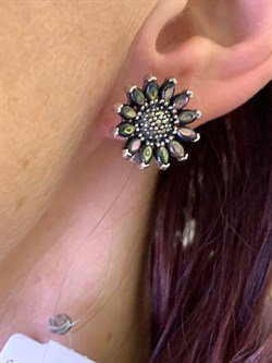 *Серьги Подсолнухи Микс Марказит Перламутр Абалон арт. HE1279-765 вес 7,35 г - фото 294136 *Серьги Подсолнухи Микс Марказит Перламутр Абалон арт. HE1279-765 вес 7,35 г - фото 294136