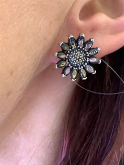 *Серьги Подсолнухи Микс Марказит Перламутр Абалон арт. HE1279-765 вес 7,35 г - фото 294137 *Серьги Подсолнухи Микс Марказит Перламутр Абалон арт. HE1279-765 вес 7,35 г - фото 294137