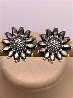 *Серьги Подсолнухи Микс Марказит Перламутр Абалон арт. HE1279-765 вес 7,35 г - фото 294138 *Серьги Подсолнухи Микс Марказит Перламутр Абалон арт. HE1279-765 вес 7,35 г - фото 294138