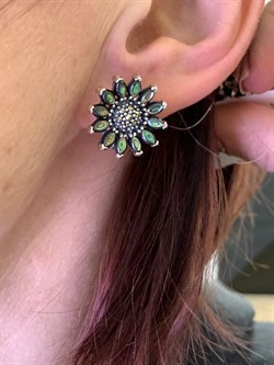 *Серьги Подсолнухи Микс Марказит Перламутр Абалон арт. HE1279-758 вес 7,35 г - фото 294143 *Серьги Подсолнухи Микс Марказит Перламутр Абалон арт. HE1279-758 вес 7,35 г - фото 294143