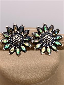 *Серьги Подсолнухи Микс Марказит Перламутр Абалон арт. HE1279-758 вес 7,35 г - фото 294144 *Серьги Подсолнухи Микс Марказит Перламутр Абалон арт. HE1279-758 вес 7,35 г - фото 294144