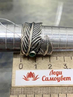 *Кольцо р.18 Зеленый Агат арт. 1310391600-60-617 Вес 8,56 г - фото 294276