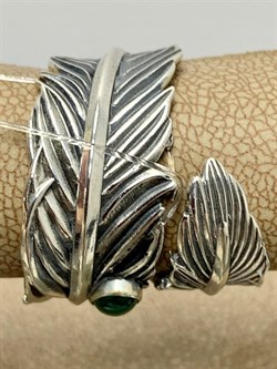 *Кольцо р.18 Зеленый Агат арт. 1310391600-60-617 Вес 8,56 г - фото 294280