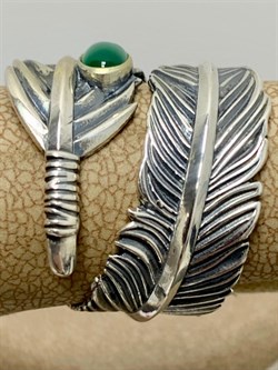 *Кольцо р.18 Зеленый Агат арт. 1310391600-60-617 Вес 8,56 г - фото 294281