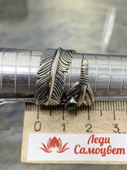 *Кольцо р.18 Зеленый Агат арт. 1310391600-60-394 Вес 8,12 г - фото 294287