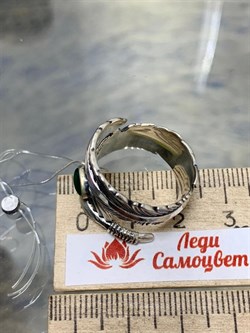 *Кольцо р.18 Зеленый Агат арт. 1310391600-60-394 Вес 8,12 г - фото 294288