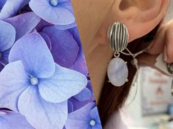 *Серьги Агат Сапфирин арт. 2310391373-84-252 Вес 8,61 г - фото 294332 *Серьги Агат Сапфирин арт. 2310391373-84-252 Вес 8,61 г - фото 294332