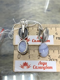 *Серьги Агат Сапфирин арт. 2310391373-84-252 Вес 8,61 г - фото 294336 *Серьги Агат Сапфирин арт. 2310391373-84-252 Вес 8,61 г - фото 294336