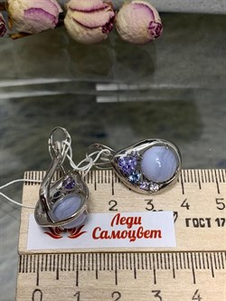 *Серьги Агат Сапфирин арт. 2340391173-84-979 Вес 6,64 г - фото 294359 *Серьги Агат Сапфирин арт. 2340391173-84-979 Вес 6,64 г - фото 294359