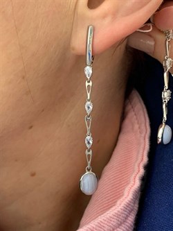 *Серьги Агат Сапфирин арт. 2340391513-84-181 Вес 5,58 г - фото 294364