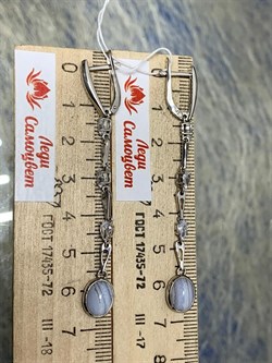 *Серьги Агат Сапфирин арт. 2340391513-84-181 Вес 5,58 г - фото 294365