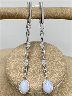 *Серьги Агат Сапфирин арт. 2340391513-84-181 Вес 5,58 г - фото 294367