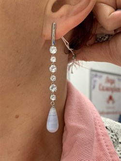 *Серьги Агат Сапфирин арт. 2340391512-84-800 Вес 7,96 г - фото 294382