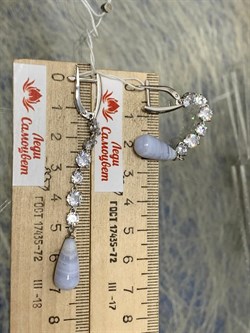 *Серьги Агат Сапфирин арт. 2340391512-84-800 Вес 7,96 г - фото 294384