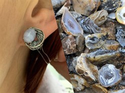 *Серьги Агат Сапфирин арт. 2310391601-84-967 Вес 4,97 г - фото 294414