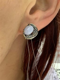 *Серьги Агат Сапфирин арт. 2310391601-84-967 Вес 4,97 г - фото 294415