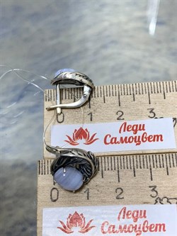 *Серьги Агат Сапфирин арт. 2310391601-84-967 Вес 4,97 г - фото 294416