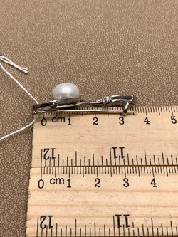 *Брошь Ветвь Белый Жемчуг д.10,5*11мм арт. 4.0215.8.b-722 Вес 3,97 г - фото 294431 *Брошь Ветвь Белый Жемчуг д.10,5*11мм арт. 4.0215.8.b-722 Вес 3,97 г - фото 294431