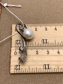 *Брошь Ветвь Белый Жемчуг д.10,5*11мм арт. 4.0215.8.b-722 Вес 3,97 г - фото 294432 *Брошь Ветвь Белый Жемчуг д.10,5*11мм арт. 4.0215.8.b-722 Вес 3,97 г - фото 294432