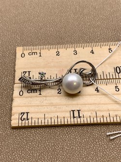 *Брошь Ветвь Белый Жемчуг д.10,5*11мм арт. 4.0215.8.b-722 Вес 3,97 г - фото 294433 *Брошь Ветвь Белый Жемчуг д.10,5*11мм арт. 4.0215.8.b-722 Вес 3,97 г - фото 294433