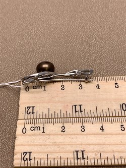 *Брошь Ветвь Черный Жемчуг д.10,5*11мм арт. 4.0215.8.b-876 Вес 4,06 г - фото 294440