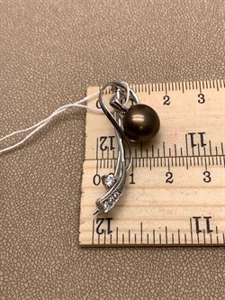 *Брошь Ветвь Черный Жемчуг д.10,5*11мм арт. 4.0215.8.b-876 Вес 4,06 г - фото 294441