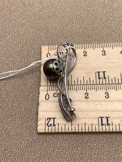 *Брошь Ветвь Черный Жемчуг д.10,5*11мм арт. 4.0215.8.b-876 Вес 4,06 г - фото 294442