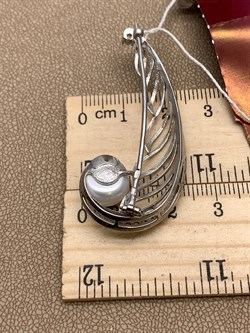 *Брошь Перо Белый Жемчуг д.11*11,5мм арт. 4.0234.0.b-366 Вес 5,68 г - фото 294449 *Брошь Перо Белый Жемчуг д.11*11,5мм арт. 4.0234.0.b-366 Вес 5,68 г - фото 294449