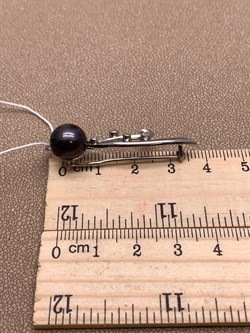 *Брошь Ветвь Черный Жемчуг д.10*10,5мм арт. 4.0206.0.b-103 Вес 3,87 г - фото 294456