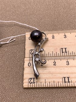 *Брошь Ветвь Черный Жемчуг д.10*10,5мм арт. 4.0206.0.b-103 Вес 3,87 г - фото 294457