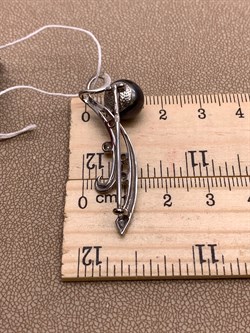 *Брошь Ветвь Черный Жемчуг д.10*10,5мм арт. 4.0206.0.b-103 Вес 3,87 г - фото 294458