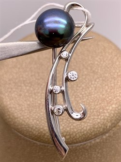 *Брошь Ветвь Черный Жемчуг д.10*10,5мм арт. 4.0206.0.b-088 Вес 3,75 г - фото 294466 *Брошь Ветвь Черный Жемчуг д.10*10,5мм арт. 4.0206.0.b-088 Вес 3,75 г - фото 294466