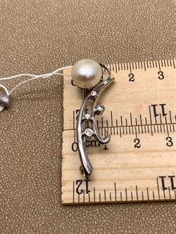 *Брошь Ветвь Белый Жемчуг д.10*10,5мм арт. 4.0206.0.b-951 Вес 3,81 г - фото 294471 *Брошь Ветвь Белый Жемчуг д.10*10,5мм арт. 4.0206.0.b-951 Вес 3,81 г - фото 294471