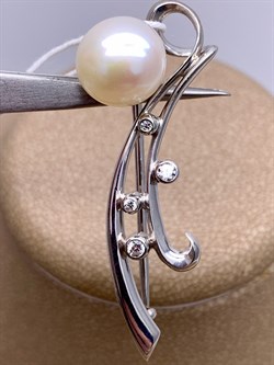 *Брошь Ветвь Белый Жемчуг д.10*10,5мм арт. 4.0206.0.b-951 Вес 3,81 г - фото 294474 *Брошь Ветвь Белый Жемчуг д.10*10,5мм арт. 4.0206.0.b-951 Вес 3,81 г - фото 294474