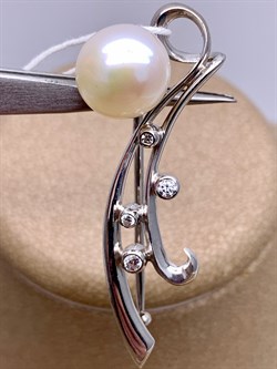 *Брошь Ветвь Белый Жемчуг д.10*10,5мм арт. 4.0206.0.b-951 Вес 3,81 г - фото 294475 *Брошь Ветвь Белый Жемчуг д.10*10,5мм арт. 4.0206.0.b-951 Вес 3,81 г - фото 294475