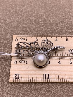 *Брошь Белый Жемчуг д.11*11,5мм арт. 4.0235.0.b-434 Вес 6,36 г - фото 294484 *Брошь Белый Жемчуг д.11*11,5мм арт. 4.0235.0.b-434 Вес 6,36 г - фото 294484