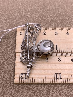 *Брошь Белый Жемчуг д.11*11,5мм арт. 4.0235.0.b-434 Вес 6,36 г - фото 294485 *Брошь Белый Жемчуг д.11*11,5мм арт. 4.0235.0.b-434 Вес 6,36 г - фото 294485