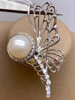 *Брошь Белый Жемчуг д.11*11,5мм арт. 4.0235.0.b-434 Вес 6,36 г - фото 294487 *Брошь Белый Жемчуг д.11*11,5мм арт. 4.0235.0.b-434 Вес 6,36 г - фото 294487